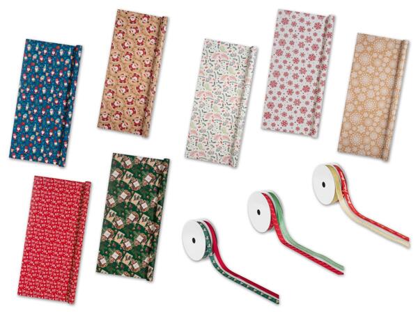 Geschenk-/​Packpapier oder Geschenkband-Set