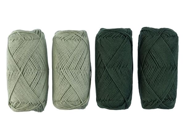 Cotton Yarn Set for crocheting and knitting, 4 pieces