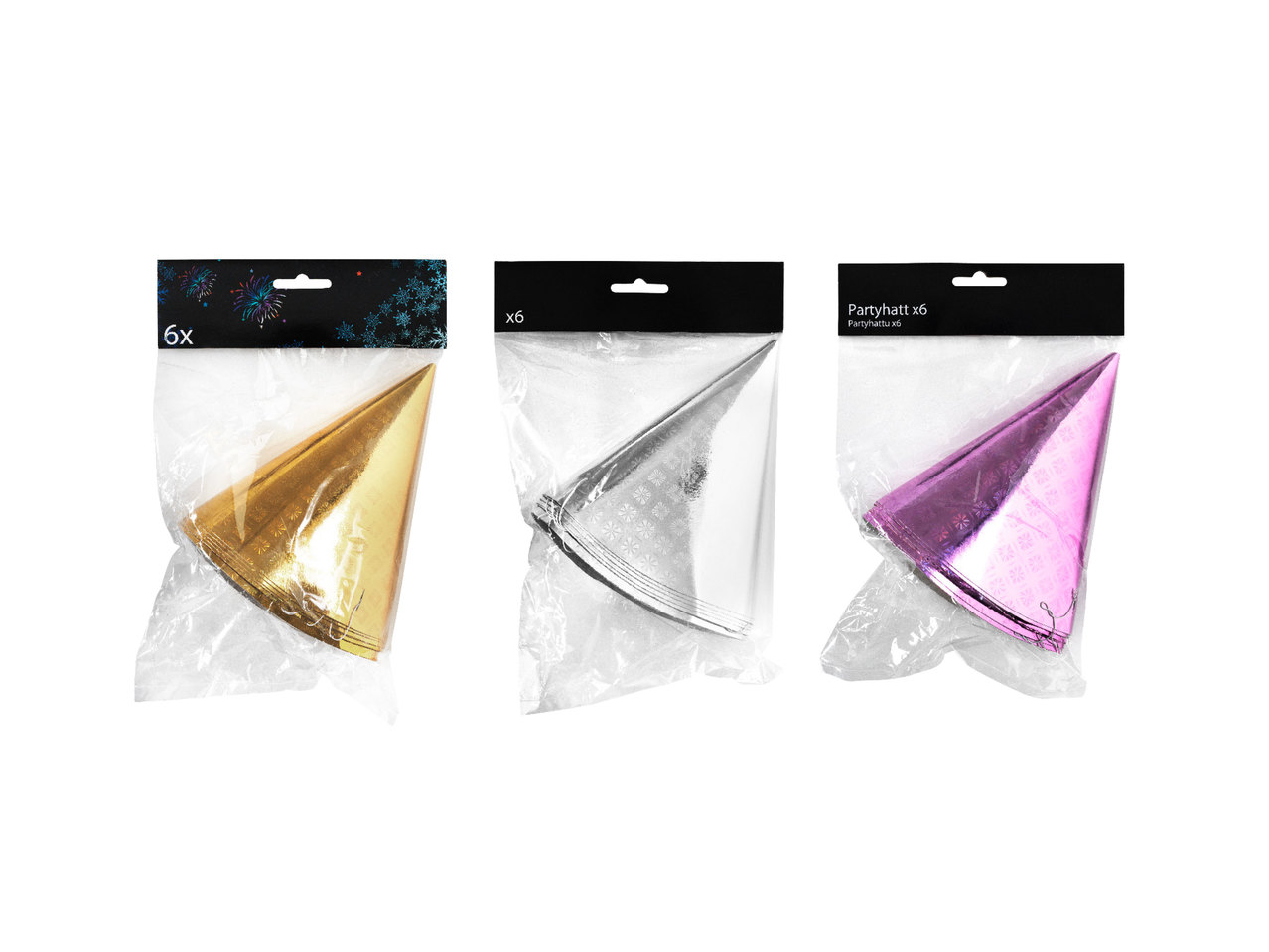 Partyhatt silver, 6-pack1