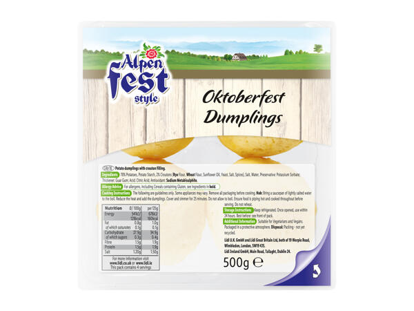 Alpenfest Octoberfest Dumplings