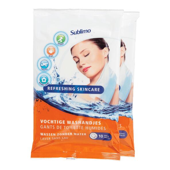 SUBLIMO(R) 				Vochtige washandjes, 2-pack