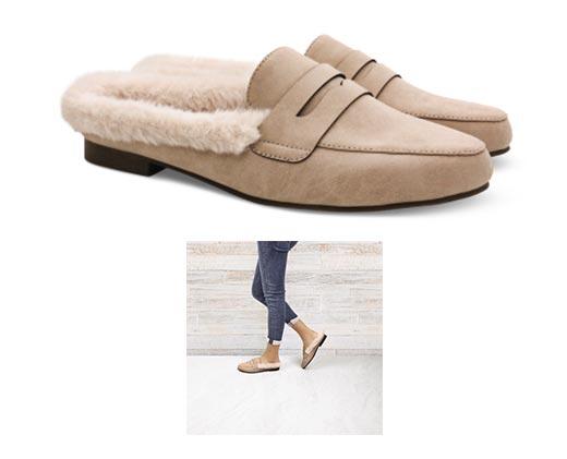 Serra 
 Ladies' Faux Fur-Lined Mules