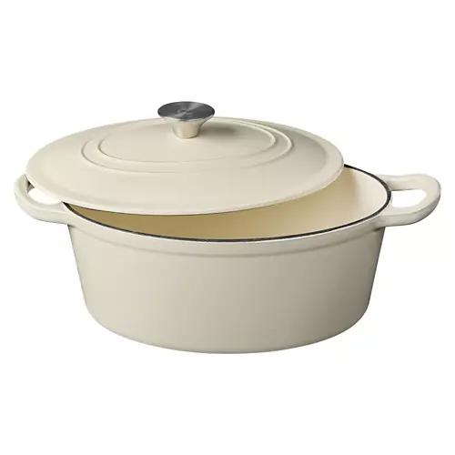4.6 Quart Cast Iron French Oven, Cream