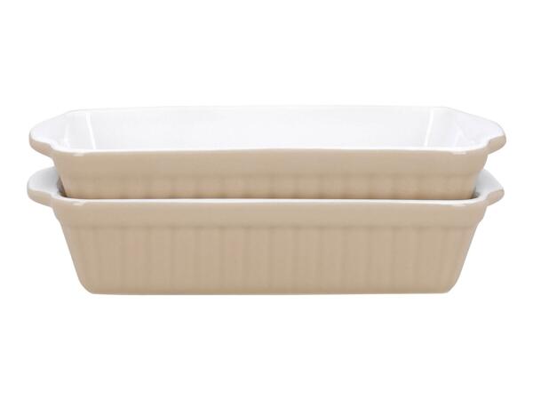 Silvercrest Beige Small Stoneware Oven Dishes - Set of 2