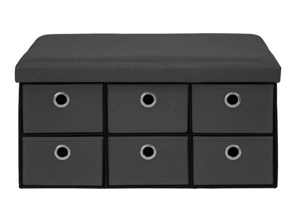 Livarno Dark Grey Storage Ottoman