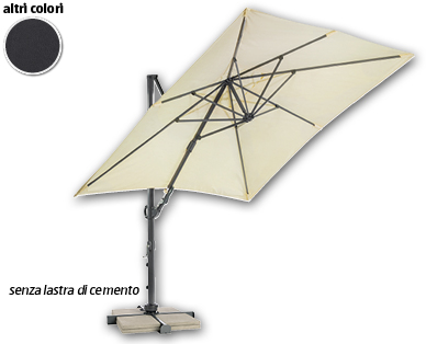 Ombrellone in alluminio con braccio laterale GARDENLINE(R)