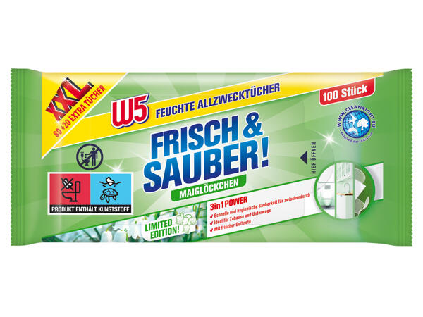Feuchte Allzwecktücher 80 Stk. + 20 Stk. gratis