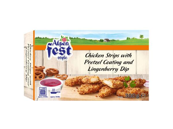 Chicken Strips with Pretzel Coating