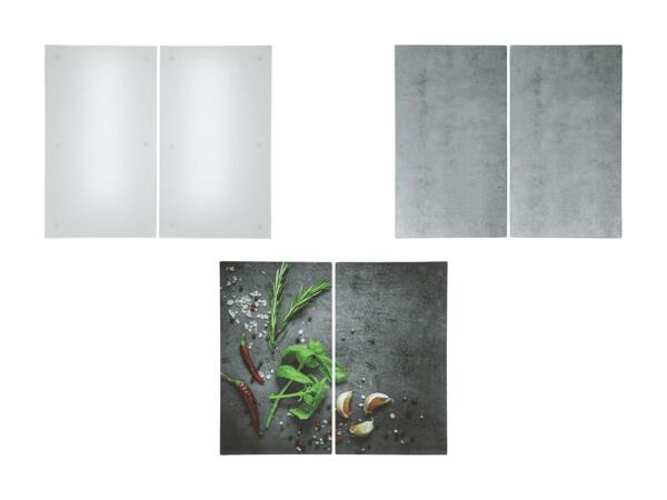 Couvre-plaques de cuisson en verre, set de 2