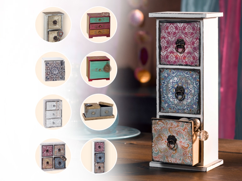 MELINERA Mini Storage Boxes with Tray/ Mini Chest of Drawers