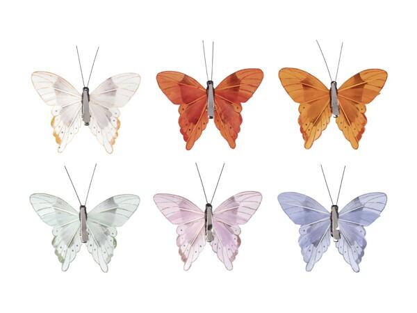 Livarno Home Decorative Clips - 6 Pack - Butterflies