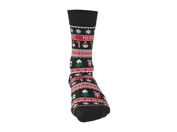 Esmara Men's Black & Red Christmas Socks - 3 Pairs