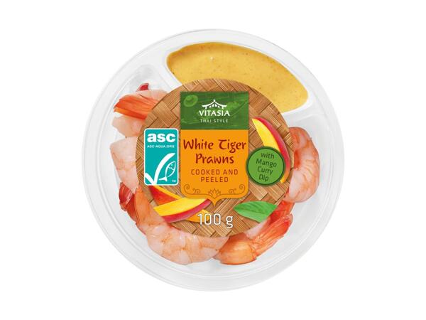Asia Style Fish Tapas with Dip / Prawn Salad