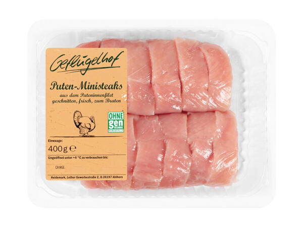 Frische Puten Mini-Steaks