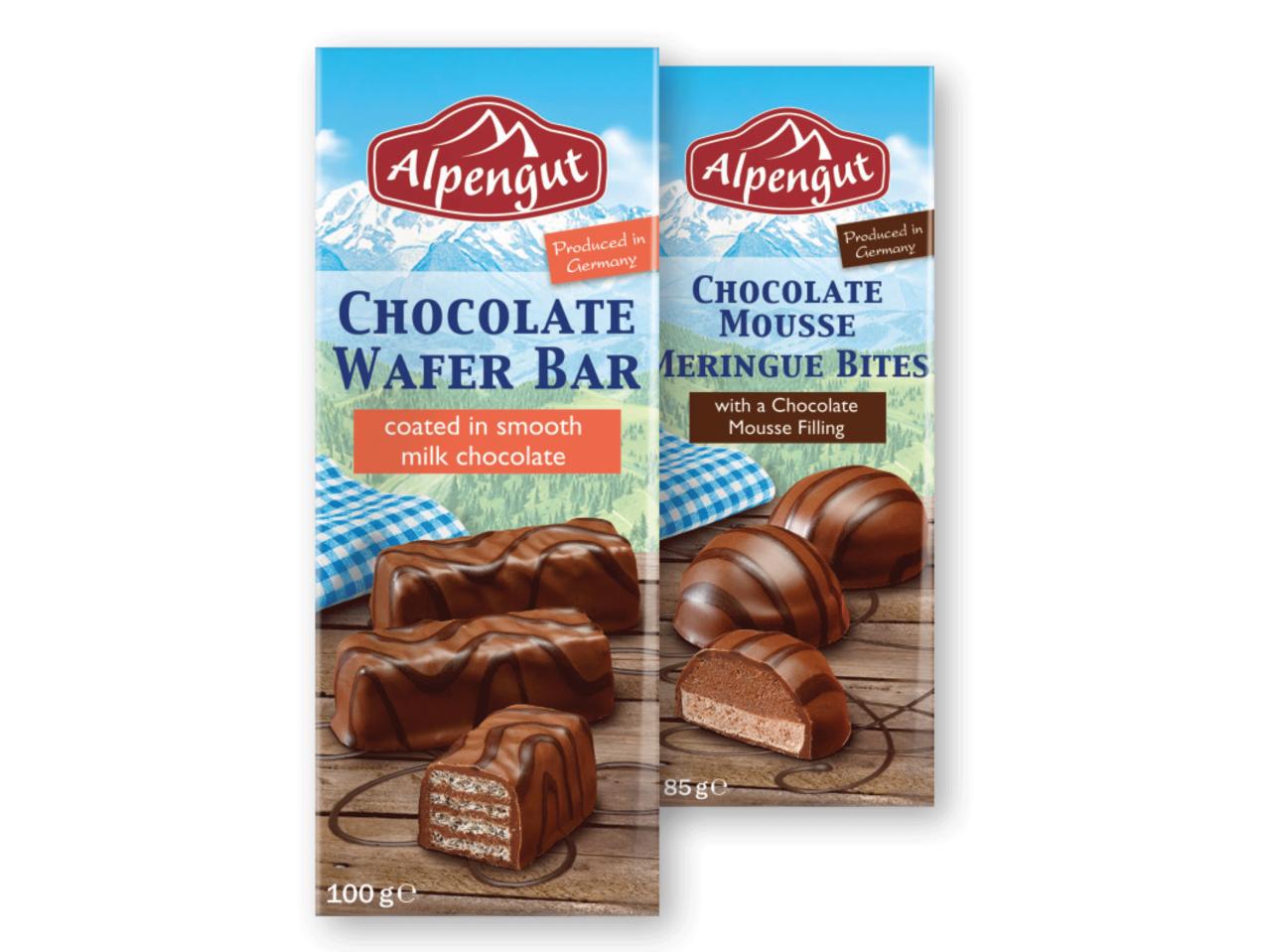 ALPENGUT Chocolate Wafer Bar/ Chocolate Mousse Meringue Bites