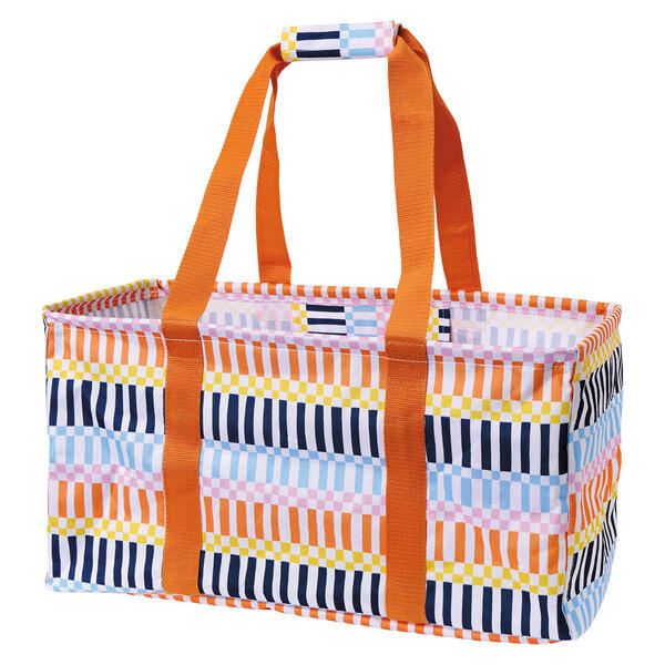 LIVE IN STYLE Multicolor Stripe Foldable Utility Tote