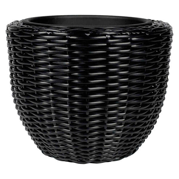 Belavi Black Rattan Planter