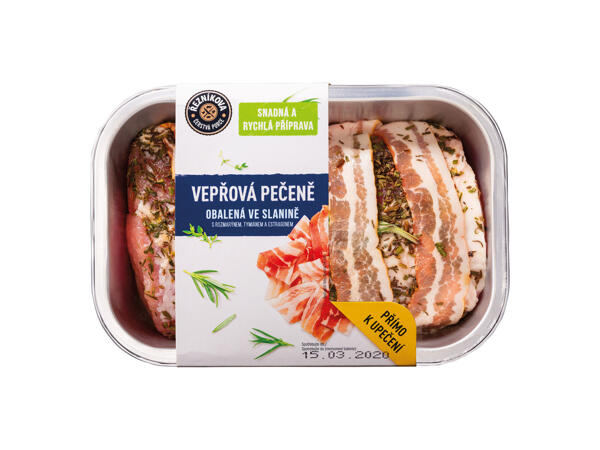 VEPŘOVÁ PEČENĚ OBALENÁ VE SLANINĚ