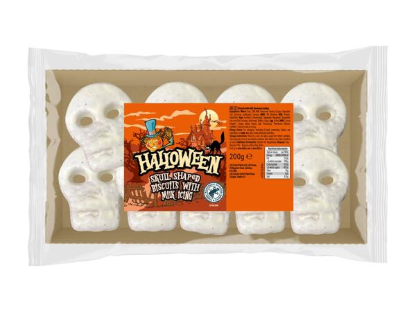 Halloween Iced Skull Biscuits/​Pumpkin Shaped Biscuits