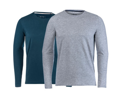WE LOVE BASICS Herren-Langarm-Shirt, Doppelpkg.