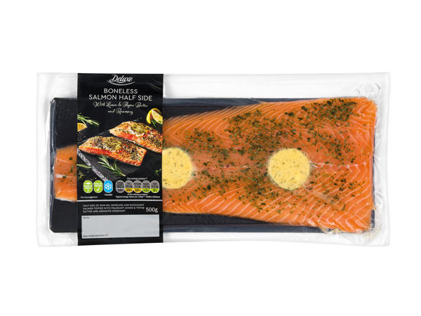 Deluxe Boneless Salmon Half Side with Lemon & Thyme Butter & Rosemary
