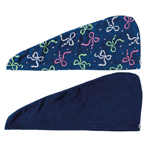 2 Pack Holiday Hair Towels - Bows