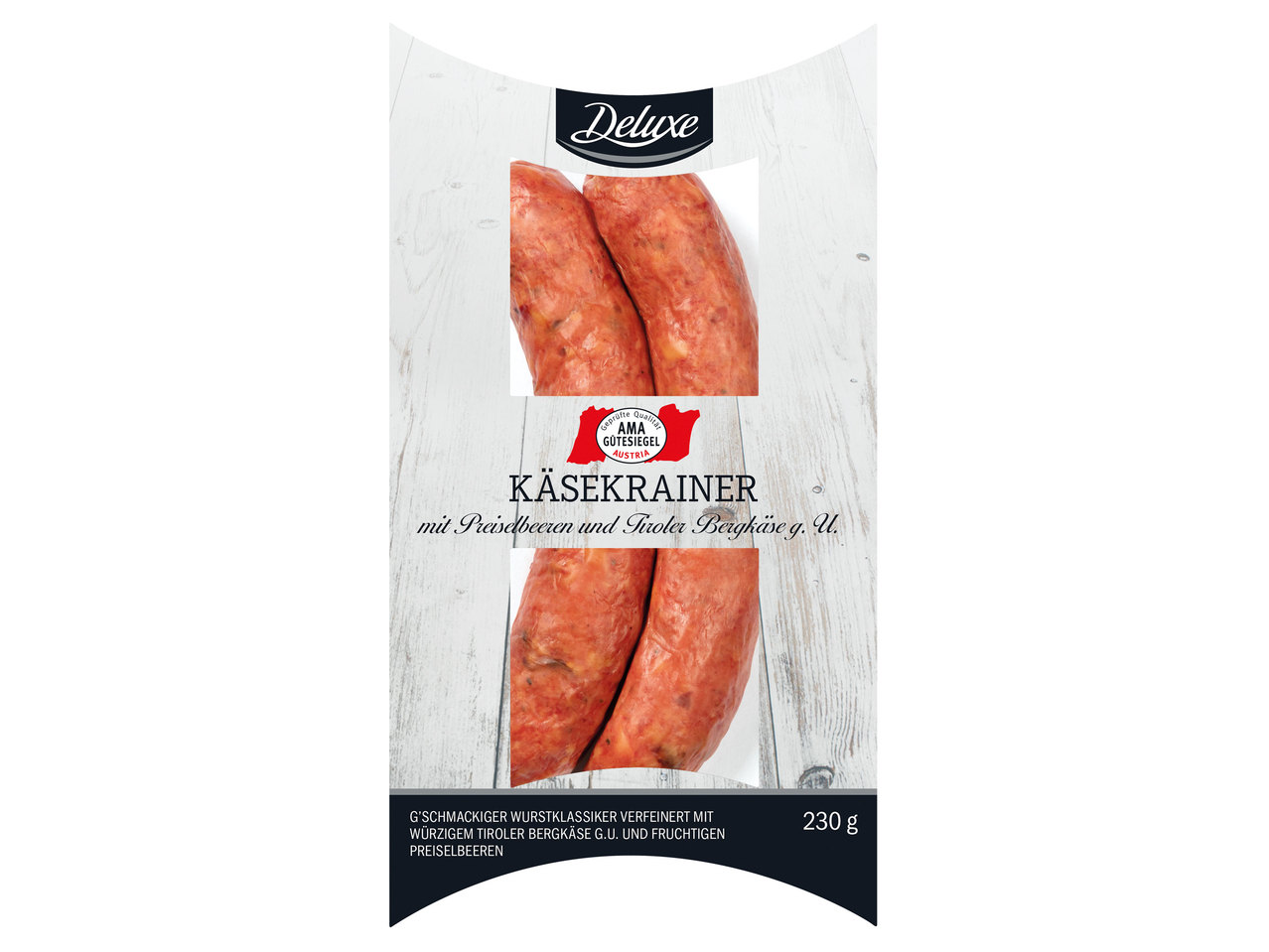 DELUXE Käsekrainer mit Preiselbeeren und Tiroler Bergkäse g.U.