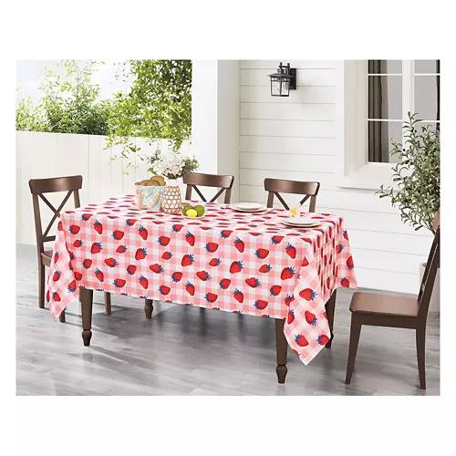 60" x 84" Indoor/Outdoor Tablecloth - Strawberries