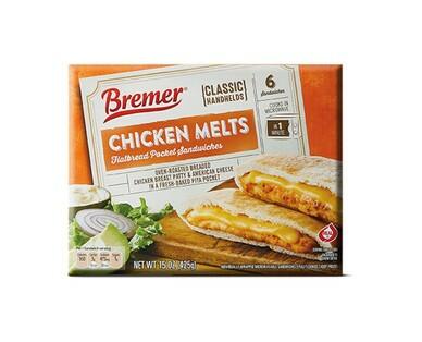 Bremer Angus Cheeseburger or Chicken Pita Melts