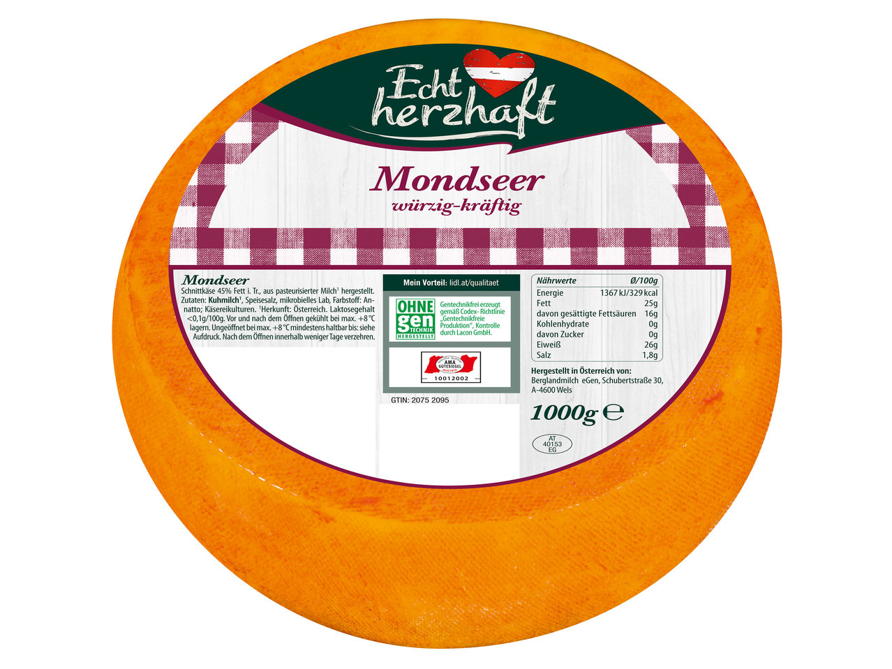 ECHT HERZHAFT Mondseer ganzer Laib