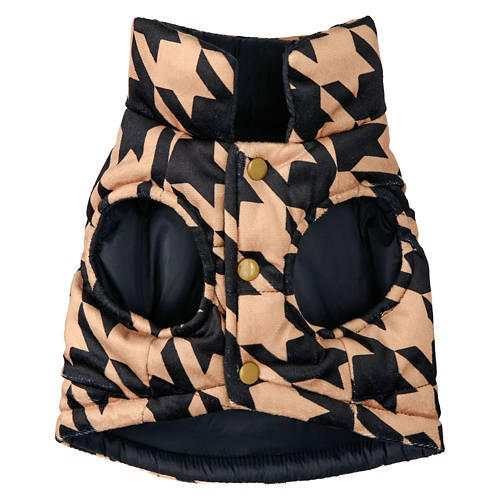 Pet Reversible Luxury Puffer Coat - Herringbone Print, XS