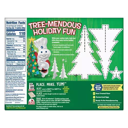 Christmas Tree Shaped Sugar Cookie Dough, 20 count