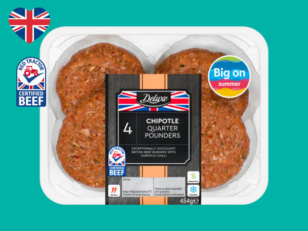 Deluxe 4 British Beef Chipotle Quarter Pounders
