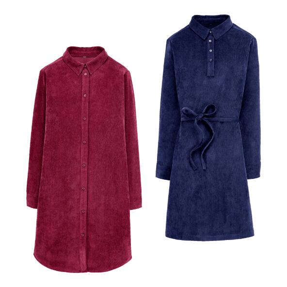 UP2Fashion(R) 				Robe en velours côtelé