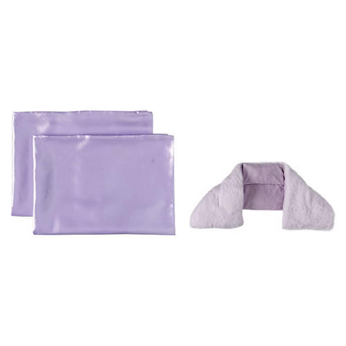 2 Pack Pillowcases & Neck Wrap, Purple