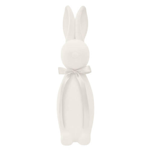 20" Tall Flocked Bunny - White