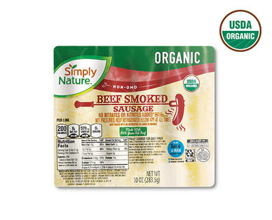 Simply Nature Organic Beef Smoked/Green Chili Cheese Sausage