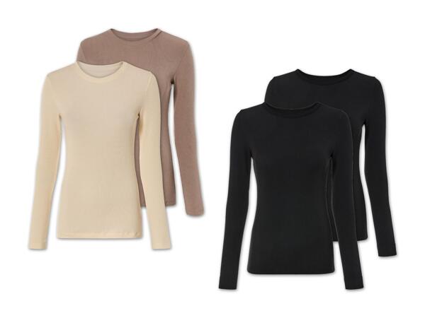 Damen Langarmshirt, 2 Stück