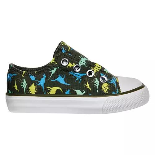 Toddler Memory Foam Canvas Slip Ons - Dinosaur, 9/10