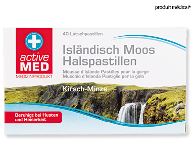 Pastilles pour la gorge à la mousse d'Islande ACTIVE MED