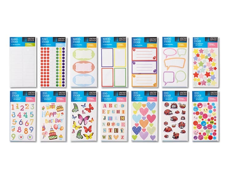 Assortiment d'autocollants