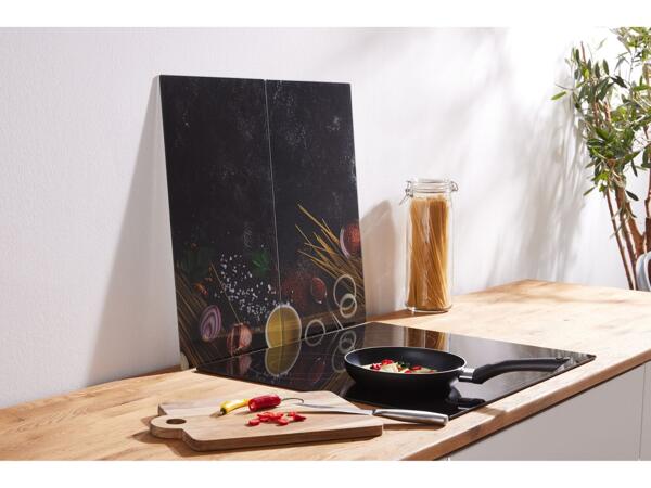 Glass hob cover set, 2 pieces