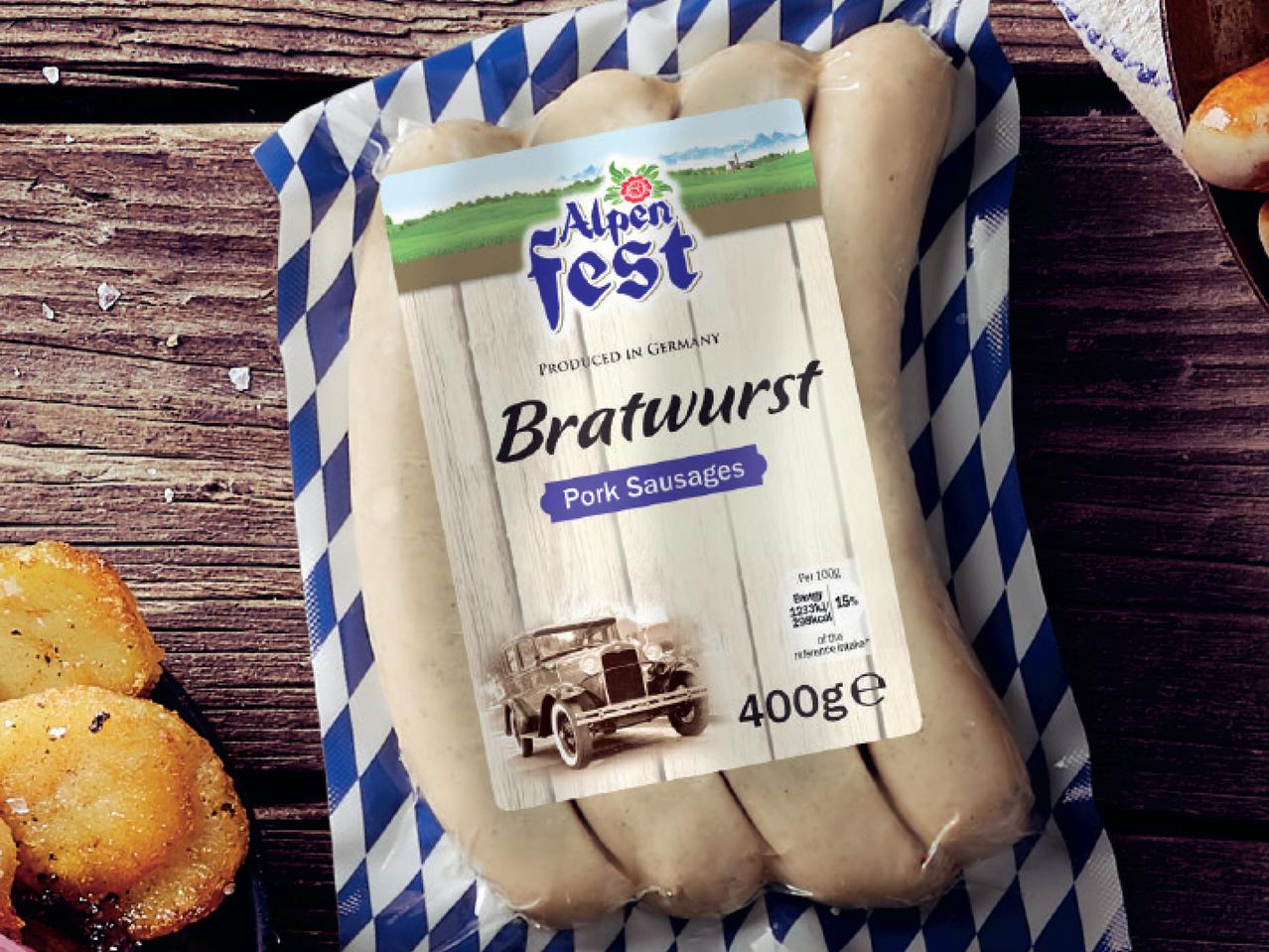 ALPENFEST Bratwurst Pork Sausages