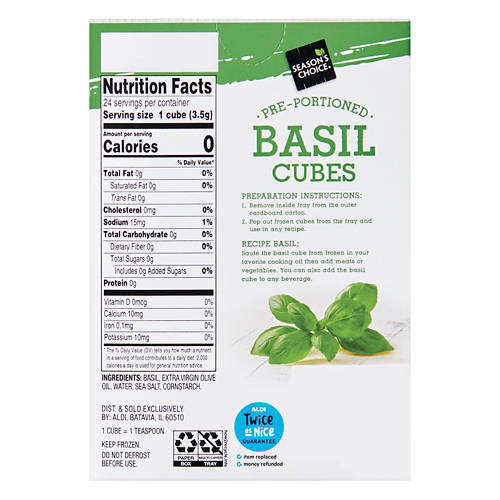 Pre-Portioned Basil Cubes, 24 count