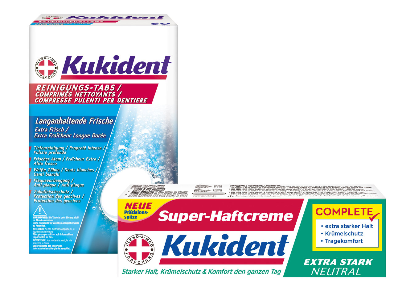 KUKIDENT Reinigungs-Tabs/Haftcreme