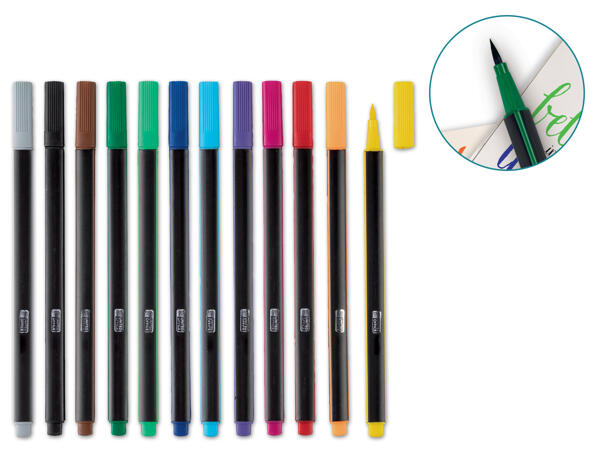 Fineliner/Brushliner, 12 Stück