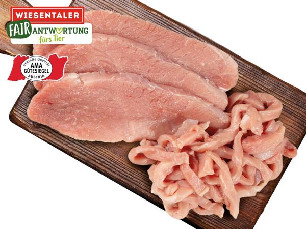 Frische Schnitzel oder frisches Geschnetzeltes