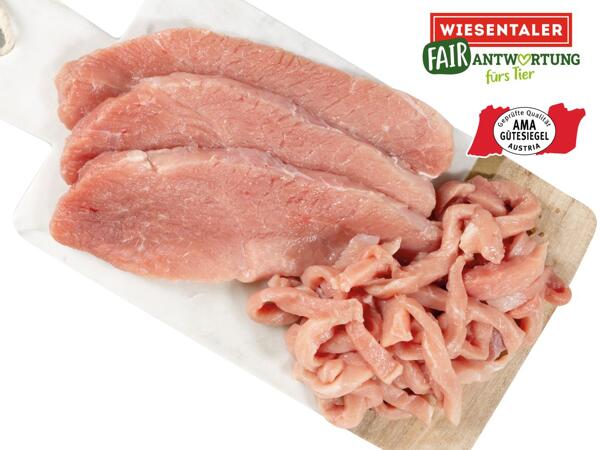 Frische Schnitzel oder frisches Geschnetzeltes