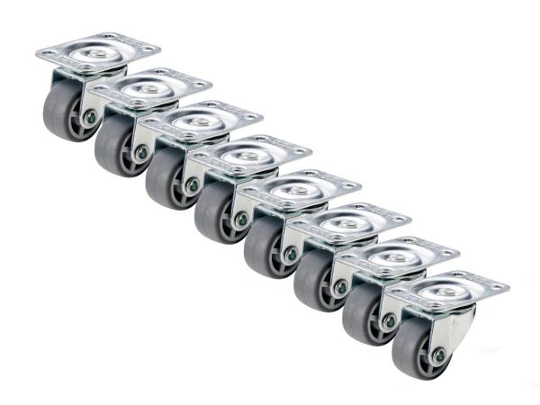 Parkside Mini Swivel Castors - 8 Pack