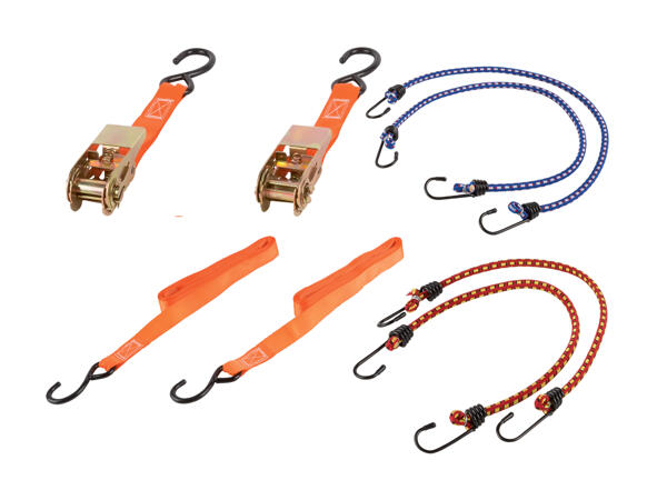 Set de sangles de serrage et de tendeurs, 8 pièces